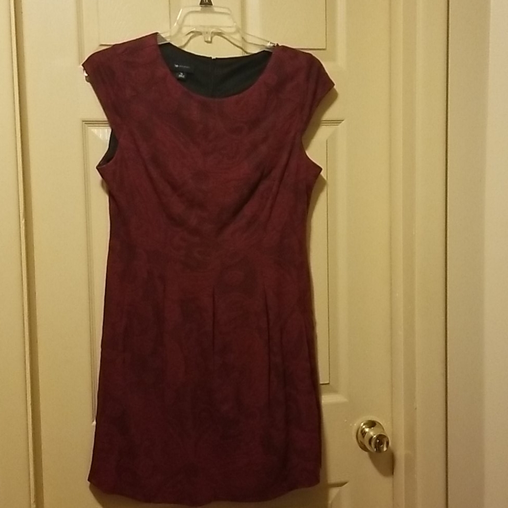 🌻  AB Studio Cap Sleeve Knee Length Red And Black Dress - Excellent Condition